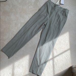 Sage green, pencil leg trouser, recycled material